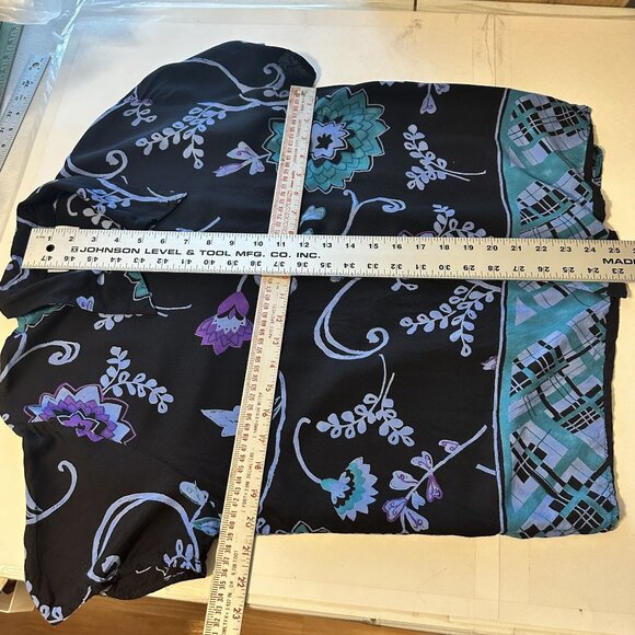 California Krush Womens Skirt Set Button Up Blouse Rayon Large Vtg 90s Black - Picture 6 of 8